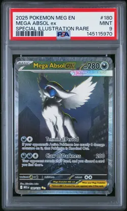 2025 POKEMON MEG EN-MEGA EVOLUTION SPECIAL ILLUSTRATION RARE MEGA ABSOL EX PSA 9 - Image 1