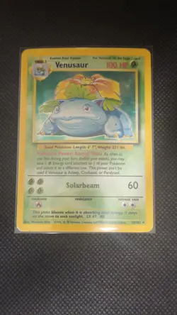 Pokemon Venusaur Holo Rare Card Base Set 15/102 NM-LP Condition - Image 1