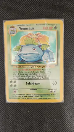 Pokemon Venusaur Holo Rare Card Base Set 15/102 NM-LP Condition - Image 2