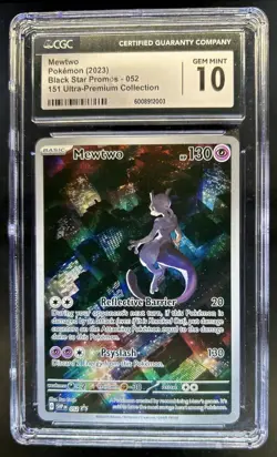 2023-25 Pokemon SV Black Star Promos Mewtwo #052 CGC 10 - Image 1