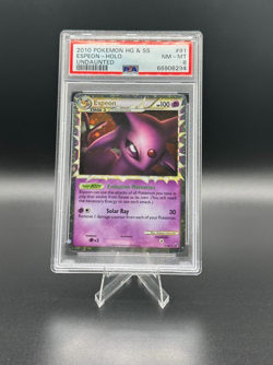 2010 Pokemon Heartgold & Soulsilver Undaunted #81 Espeon Holo psa 8 - Image 1