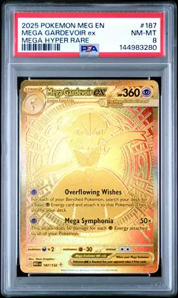 2025 POKEMON MEG EN-MEGA EVOLUTION MEGA HYPER RARE #187 MEGA GARDEVOIR EX PSA 8 - Image 1