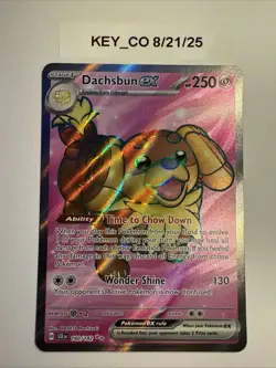 Dachsbun EX 160/142 Sv07 Stellar Crown Holo Ultra Rare Pokemon Card 2024 - Image 1