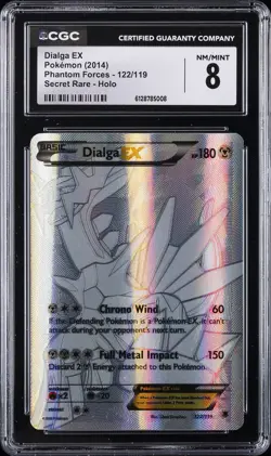 2014 POKEMON PHANTOM FORCES SECRET RARE #122 DIALGA EX CGC 8 - Image 1