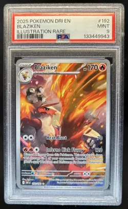 2025 Pokemon Destined Rivals Blaziken #192/182 PSA 9 - Image 1