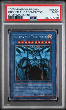 Obelisk The Tormentor JMP-EN004 Secret Rare Promo Jump Yugioh PSA 9 *920 - Image 1