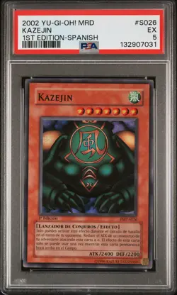 2002 YU-GI-OH! MRD-METAL RAIDERS 1ST ED-SPANISH #S026 KAZEJIN PSA 5 - Image 1