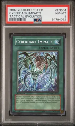 Cyberdark Impact! TAEV-EN054 1st Edition Secret Rare Yugioh PSA 8 *032 - Image 1