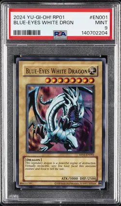 2024 YU-GI-OH! RP01-RETRO PACK #EN001 BLUE-EYES WHITE DRAGON PSA 9 - Image 1