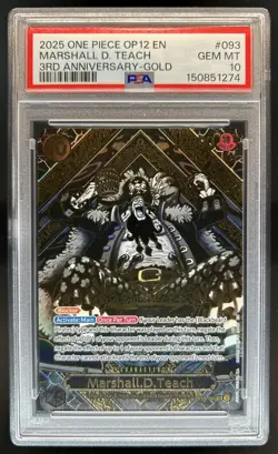 2025 One Piece 3rd Anniversary Marshall D Teach Gold #OP09-093 PSA 10 GEM MINT - Image 1