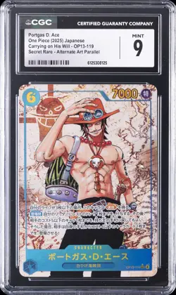 2025 ONE PIECE JPN ALTERNATE ART #OP13-119 PORTGAS D. ACE CGC 9 - Image 1