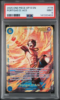 2025 ONE PIECE OP13-CARRYING ON HIS WILL #119 PORTGAS D. ACE PSA 9 - Image 1