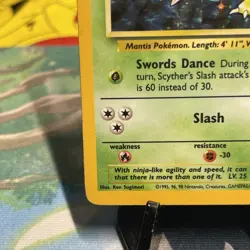 Pokemon TCG Scyther Jungle Holo Card 10/64 Unlimited Rare, Vintage LP Condition - Image 5