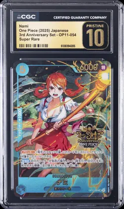 2025 ONE PIECE JPN 3RD ANV SET SUPER RARE #OP11-054 NAMI CGC 10 PRISTINE - Image 1