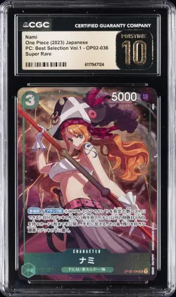 2023 ONE PIECE PC: BEST SELECTION VOL. 1 JPN SUPER RARE NAMI CGC 10 PRISTINE - Image 1