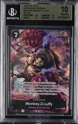 2023 ONE PIECE KINGDOMS OF INTRIGUE #OP04-090 MONKEY D LUFFY BGS 10 - Image 1