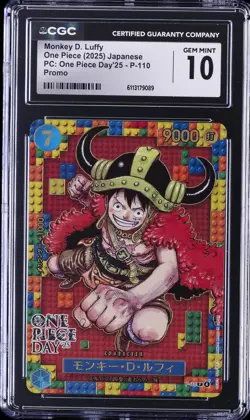 2025 ONE PIECE JPN PC: ONE PIECE DAY '25 PROMO MONKEY D LUFFY CGC 10 GEM MINT - Image 1