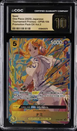 2025 ONE PIECE JPN TOURNAMENT PROMO PROMOTION PACK EX VOL 3 NAMI CGC 10 PRISTINE - Image 1