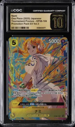 2025 ONE PIECE JPN TOURNAMENT PROMO PROMOTION PACK EX VOL 3 NAMI CGC 10 PRISTINE - Image 1
