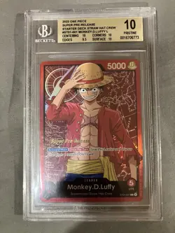 One Piece TCG Super Pre-release Leader Luffy BGS 10 - Image 1