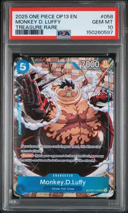 2025 ONE PIECE OP13-CARRYING ON HIS WILL TREASURE RARE MONKEY D. LUFFY PSA 10 - Image 1