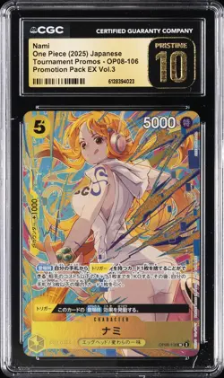2025 ONE PIECE JPN TOURNAMENT PROMO PROMOTION PACK EX VOL 3 NAMI CGC 10 PRISTINE - Image 1