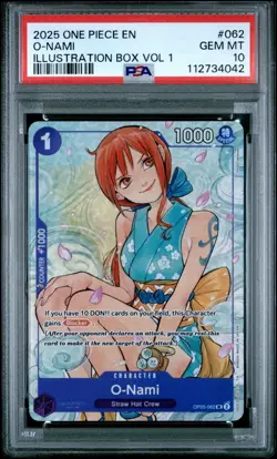 2025 One Piece O-Nami Illustration Box Vol 1 Alt Art OP05-062 PSA 10 - Image 1