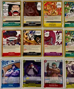 One Piece CCG Foil Blue ART Lot X21 JINBE TRAFALGAR LAW RORONOA ZORO SUGAR 10000 - Image 2