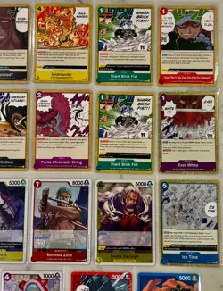 One Piece CCG Foil Blue ART Lot X21 JINBE TRAFALGAR LAW RORONOA ZORO SUGAR 10000 - Image 3