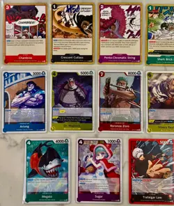 One Piece CCG Foil Blue ART Lot X21 JINBE TRAFALGAR LAW RORONOA ZORO SUGAR 10000 - Image 5