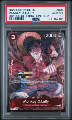 2024 ONE PIECE CHAMP 2023 CELEBRATION PACK #006 MONKEY D. LUFFY PSA 10 - Image 1