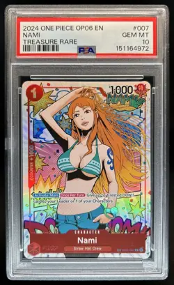 2024 One Piece Wings Of The Captain Nami Treasure Rare #ST01-007 PSA 10 GEM MINT - Image 1
