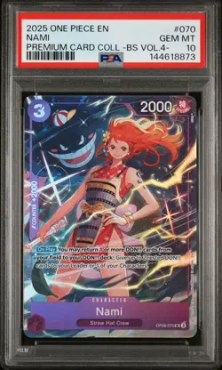 2025 ONE PIECE PREMIUM COLLECTION BEST SELECTION VOL.4 #070 'GENGAR' NAMI PSA 10 - Image 1