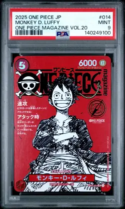 2025 ONE PIECE JPN PROMOS ONE PIECE MAGAZINE VOL.20 #014 MONKEY D. LUFFY PSA 9 - Image 1