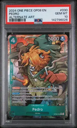 2024 One Piece OP08-Two Legends 030 Pedro Alternate Art PSA 10 - Image 1