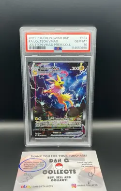 PSA 10 GEM MINT - Pokemon TCG Jolteon VMAX Promo Card SWSH184 English - Image 1