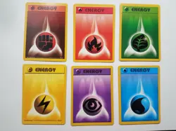 6 Pokemon 1999 Base Energy Cards /102 - LP / VLP Lightning Psychic Water Fire - Image 1