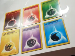 6 Pokemon 1999 Base Energy Cards /102 - LP / VLP Lightning Psychic Water Fire - Image 2