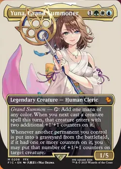 x1 Yuna, Grand Summoner - Borderless M MTG Commander: Final Fantasy M/NM, Englis - Image 1