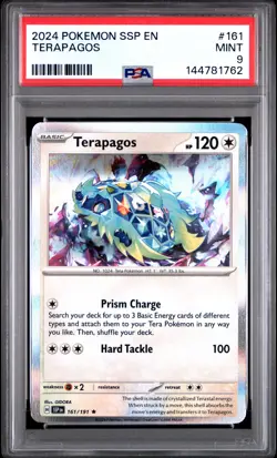 2024 POKEMON SSP EN-SURGING SPARKS #161 TERAPAGOS PSA 9 - Image 1