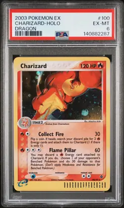 2003 POKEMON EX DRAGON #100 CHARIZARD-HOLO PSA 6 - Image 1