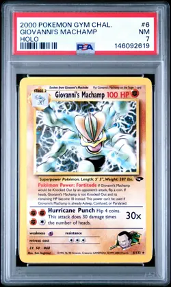 2000 POKEMON GYM CHALLENGE HOLO #6 GIOVANNI'S MACHAMP PSA 7 - Image 1