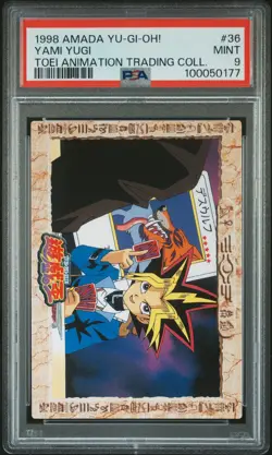 1998 AMADA YU-GI-OH! TOEI ANIMATION TRADING COLL #36 YAMI YUGI PSA 9 - Image 1
