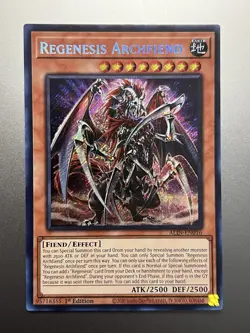 Yugioh - Regenesis Archfiend Secret Rare ALIN-EN016, Near Mint, 1st Edition - Image 1