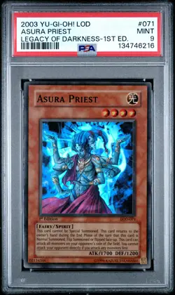 Asura Priest LOD-071 1st Edition Super Rare Yugioh PSA 9 *216 - Image 1