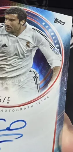 2024-25 Topps Definitive Luis Figo On Card Auto /5 Bookend Marks Of Excellence - Image 3