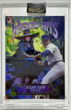 Nolan Ryan 2025 Wild Card Monster Hunt 1/1 Wicked Hits, Flying Witch, Refractor - Image 1