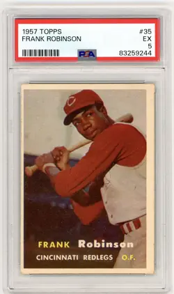 1957 Topps #35 Frank Robinson Rookie Card PSA 5 Excellent EX Vintage Reds HOF - Image 1