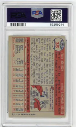 1957 Topps #35 Frank Robinson Rookie Card PSA 5 Excellent EX Vintage Reds HOF - Image 2