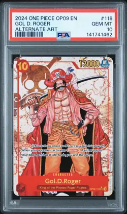 2024 ONE PIECE OP09-EMPERORS IN THE NEW WORLD ALTERNATE ART GOL D. ROGER PSA 10 - Image 1